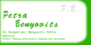 petra benyovits business card